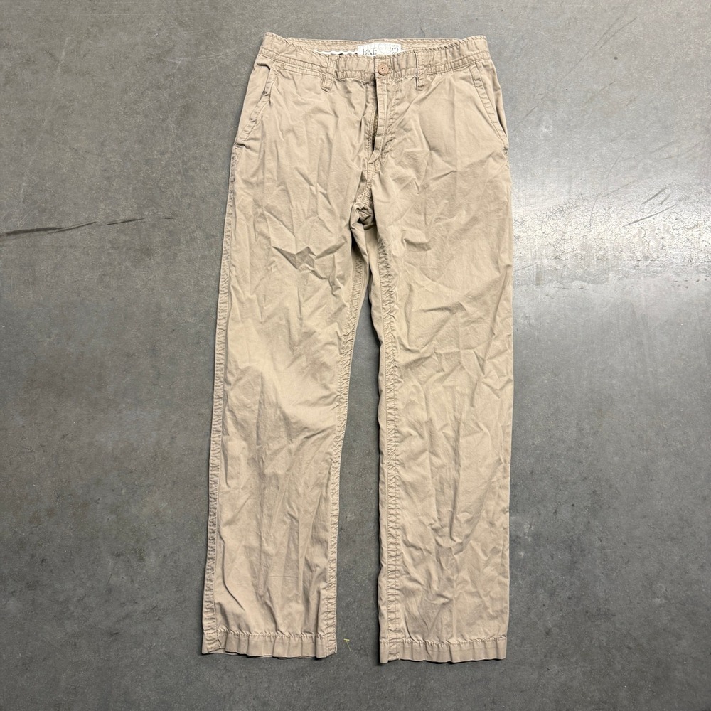 BKE Mens Khaki Chino Pants Straight Leg Tan Cotton Trousers Size 33 x 30